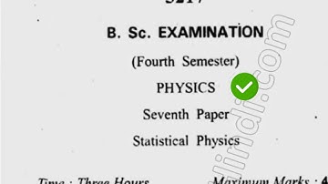 2017 Cdlu BSc 4th Sem Statistical Physics Question Paper