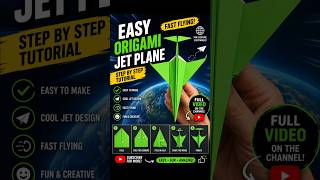 ✈️ EASY ORIGAMI JET PLANE | Fast Flying Paper Plane Tutorial