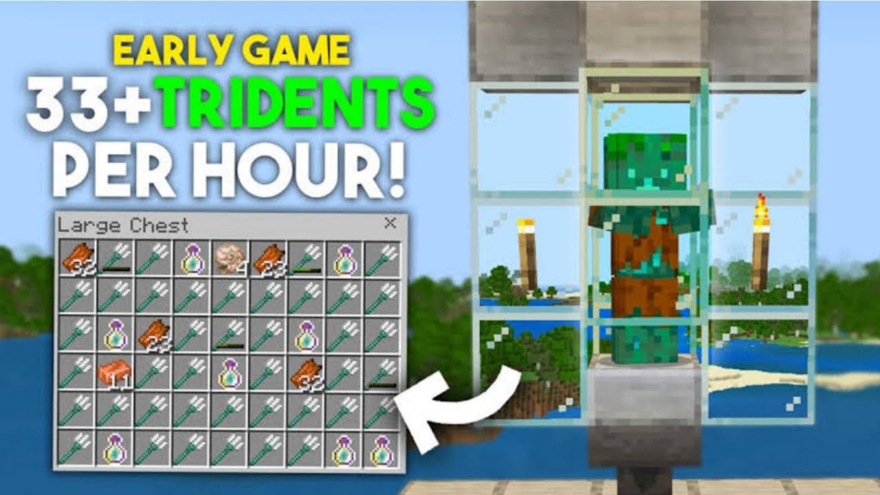 Trident Farm Java Easy EASY 1.19 Trident XP Farm in Minecraft Pocket Edition | trident farm 1. ...