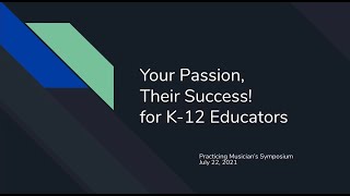 K-12 Educators: How to Use Practicing Musician