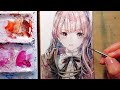【透明水彩】イラストメイキング【Hexe】●Watercolor Painting