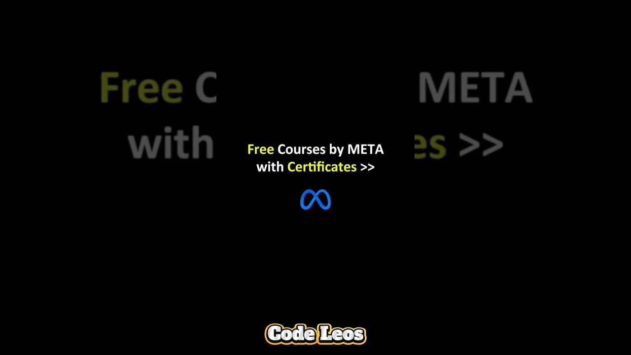 META is Giving FREE Tech Courses (With Certificates) 🎓🚀 #shorts #coding #freecourses #certificate