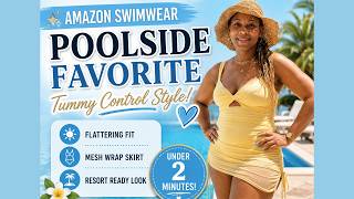 Amazon Tummy Control Swimsuit Review | Poolside Vacation Style