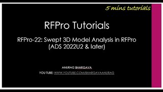 RFPro-22: Swept 3D Model Analysis in RFPro