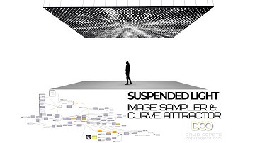 Suspended Light Panels using Image Sampler & Curve attractor Rhino and Grasshopper Architecture