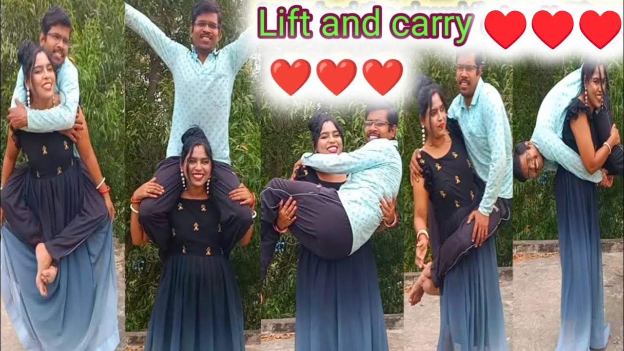 Cute Couple lift and carry with fun ❤️❤️❤️.