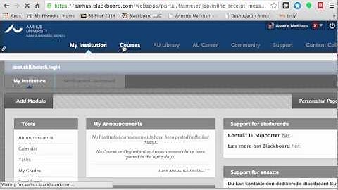 first time login to aarhus.blackboard.com