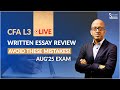 CFA L3 Written Essay Review | Mistakes to avoid on the exam day!
