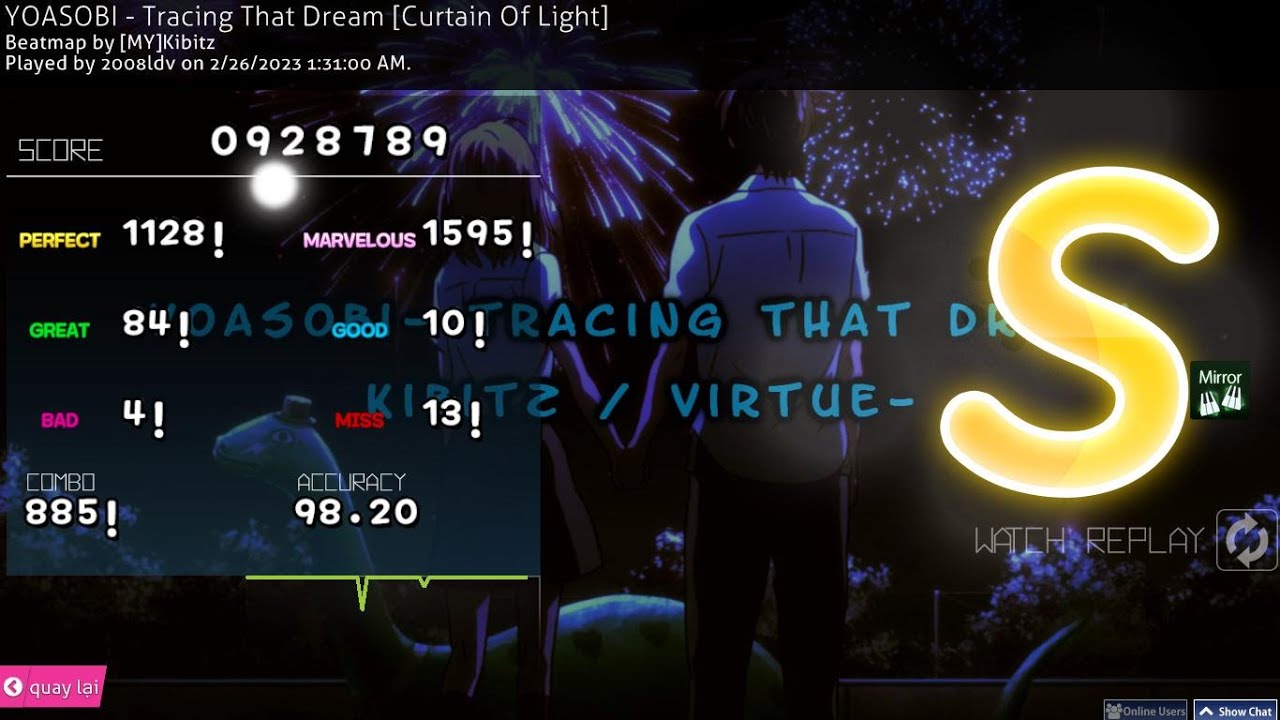 [osu!mania] Tracing That Dream-YOASOBI 98,20 MR - YouTube