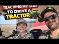 Father Teaches Son How To Farm  