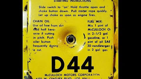 Resurrecting a McCulloch D44 Chainsaw - Part One o...