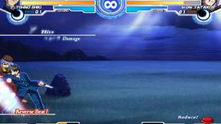 Melty Blood AACC C-Shiki corner raw airthrow combo w/ oki