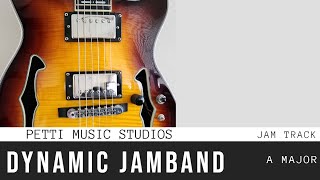 Dynamic Jamband Style Guitar Backing Track in A Major chords