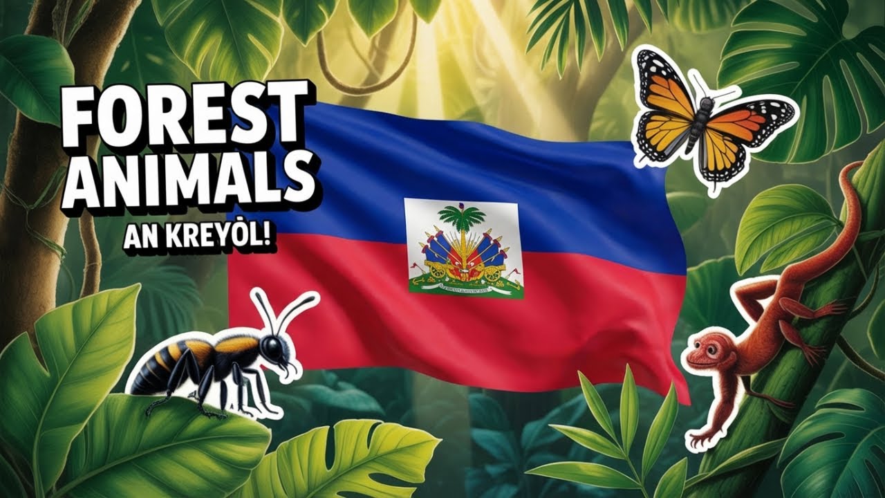 Learn Forest Animals In Haitian Creole | Ant, Butterfly, Bee, Monkey + More!