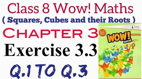 Exercise 3.3 Q.1 to Q.3 Class 8 Wow Maths