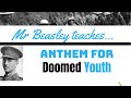 Analysis of Anthem for Doomed Youth