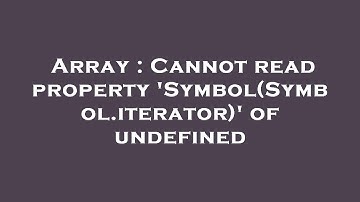 Array : Cannot read property 