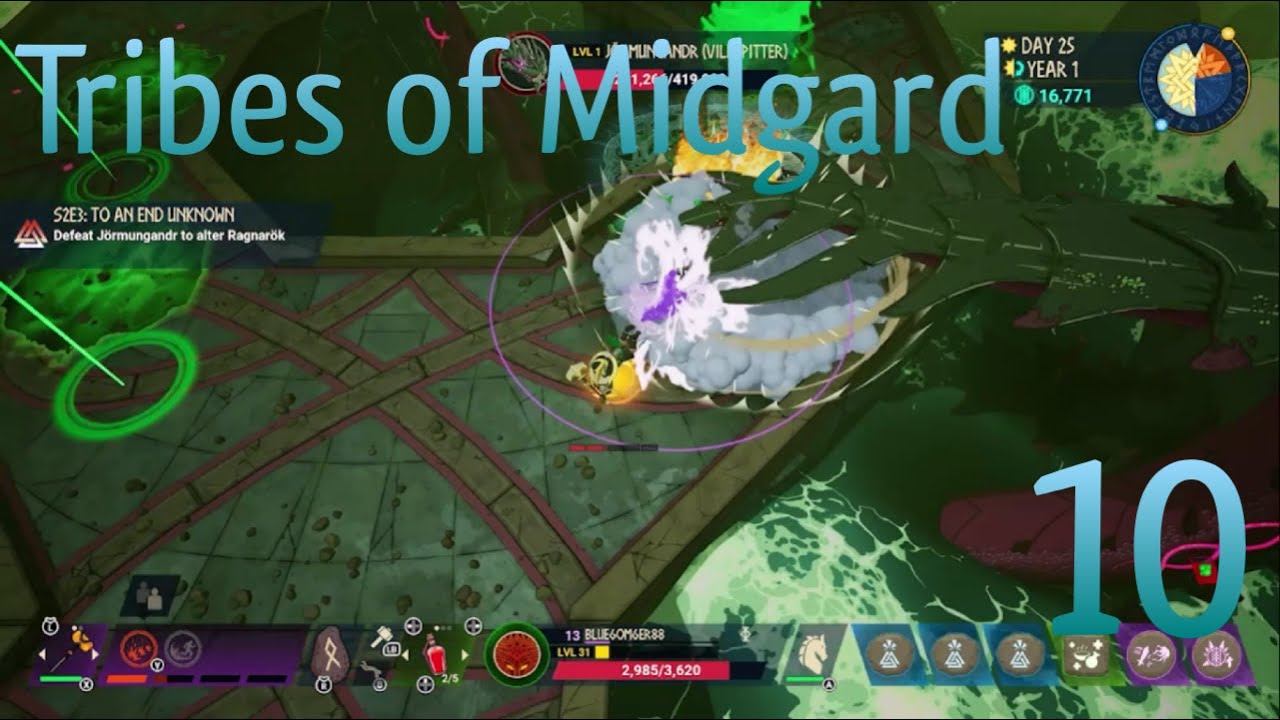 Defeating Serpent (Let's Play Tribes of Midgard) Part 10 - YouTube
