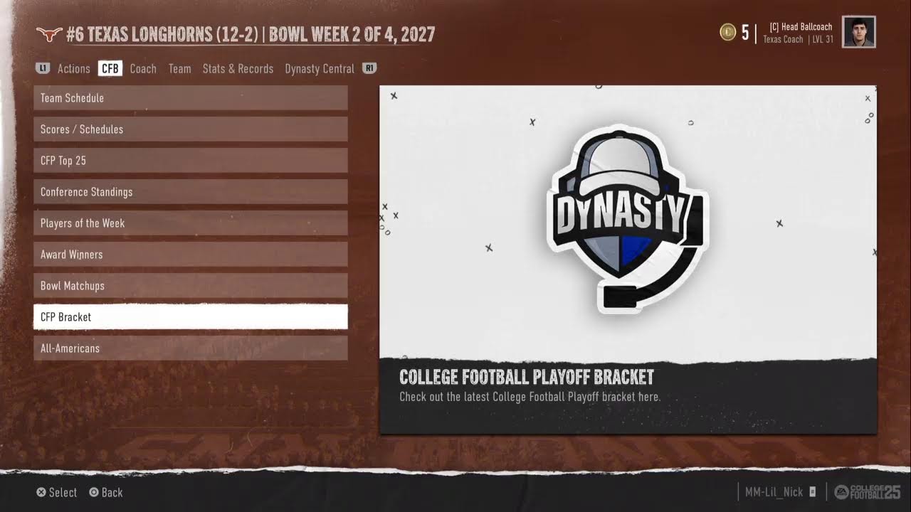 NCAA EA Sports College Football 25 Online Dynasty