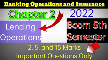 2 Lending Operations Banking operations and insurance important Questions stock market share market