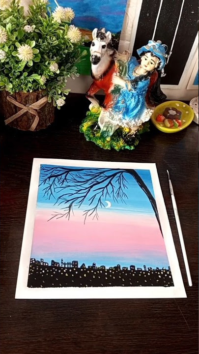 Urban scenery painting | Acrylic painting #shorts #viral