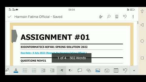 Bioinformatics BIF401 Assignment 1(solution) spring 2022