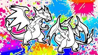 Mega Charizard X and Y Pokemon coloring pages
