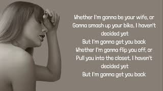 Taylor Swift - imgonnagetyouback lyrics Resimi