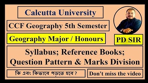 Calcutta University 5th Semester Geography Honours / Major Syllabus & Books | Important Questions