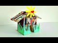 How to make a paper house from waste news paper for your kids