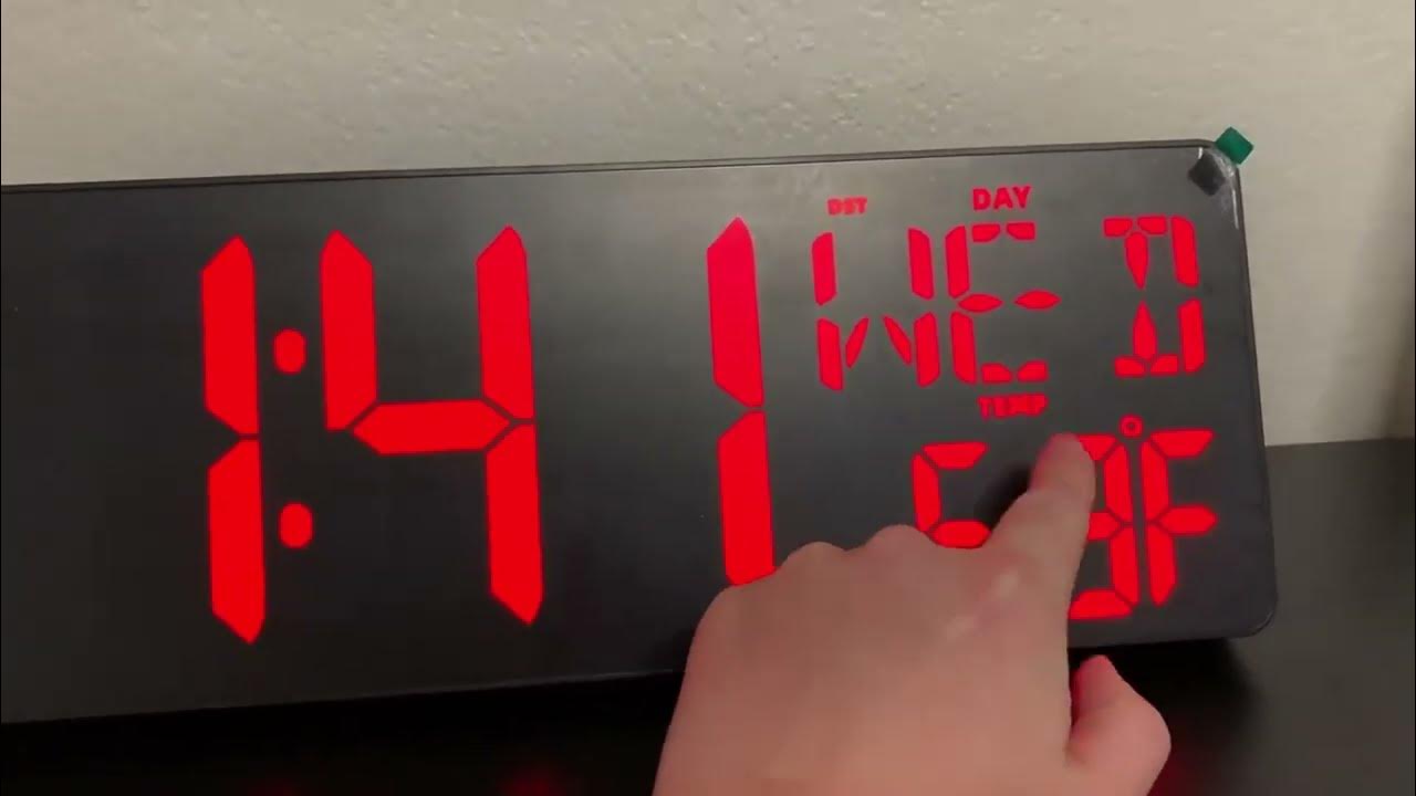 XREXS Large Digital Wall Clock WiFi Sync Review, large numbers YouTube