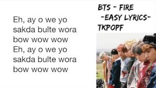 BTS FIRE - [Easy lyrics] chords