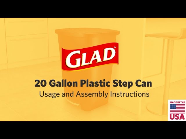 Step Trash Can With Lid - Glad 20 Gallon 