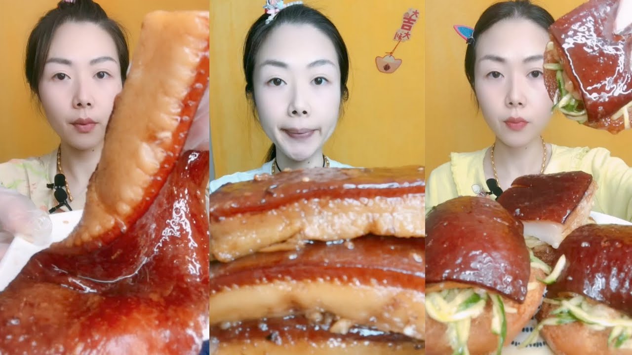 Eating Lamb Intestine, Spicy Pork Belly, Braised Pork Belly Is Delicious 😋#mukbang #eating #food