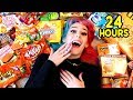 Only Eating HALLOWEEN CANDY for 24 Hours!! 24 Hour Challenge