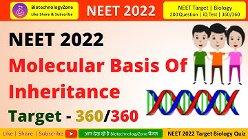 Molecular Basis Of Inheritance MCQ| NEET 2022