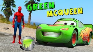 Lightning McQueen Changes Color to GREEN! Movie for KIDS Lightning McQueen Changes Color to GREEN! Movie for KIDS