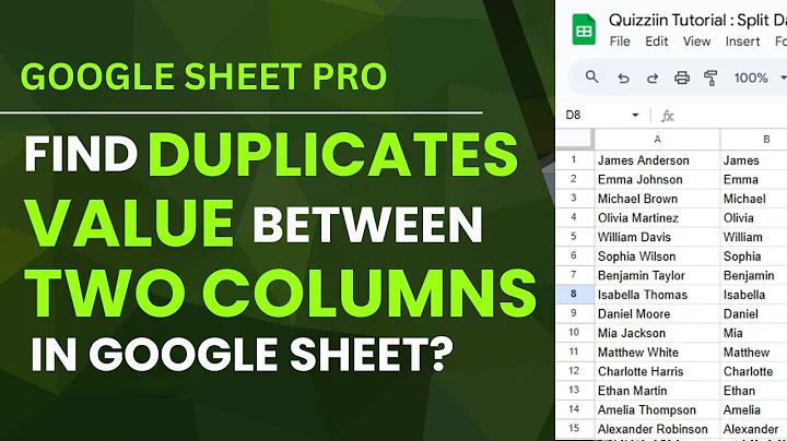 Find Duplicates and Missing Values Between Two Columns in Google Sheets
