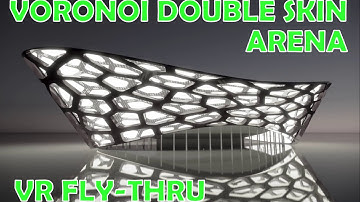 Voronoi Double Skin Facade Arena Fly Thru