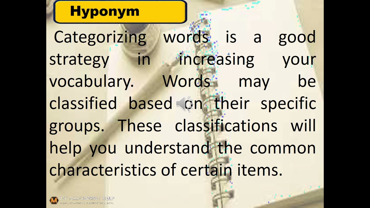 English 3 Homonyms, Homophones and Hyponyms