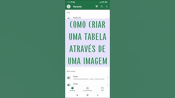 COMO CRIAR UMA TABELA ATRAVÉS DE UMA IMAGEM NO EXCEL