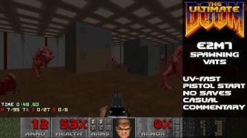 DOOM - E2M7: Spawning Vats 100% (UV-Fast) w/Commentary
