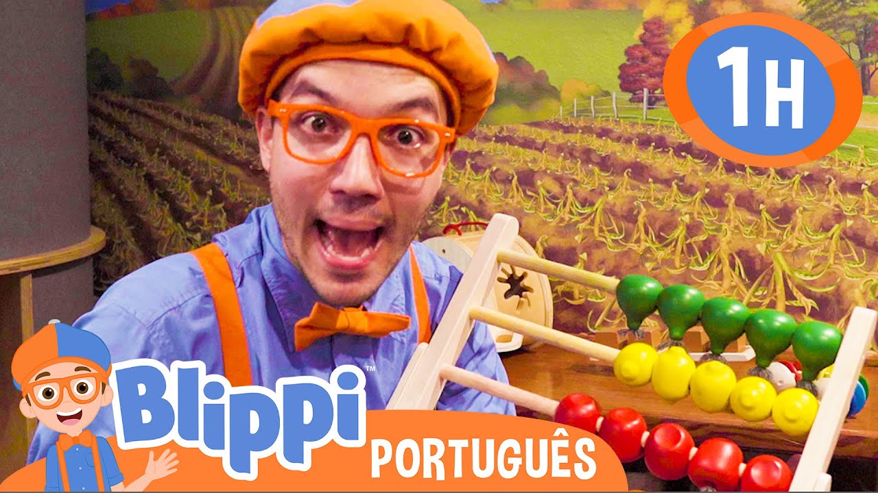 Blippi Aprende a Contar com Frutas! | MARATONA DO BLIPPI! | Vídeos Educativos em Português
