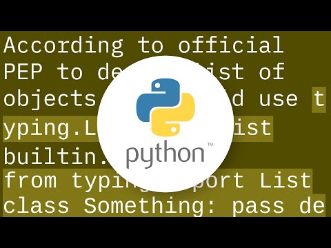 Pycharm: Type hint list of items