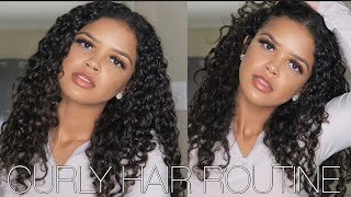 CURLY HAIR WASH AND GO + STYLING ROUTINE | HOW TO