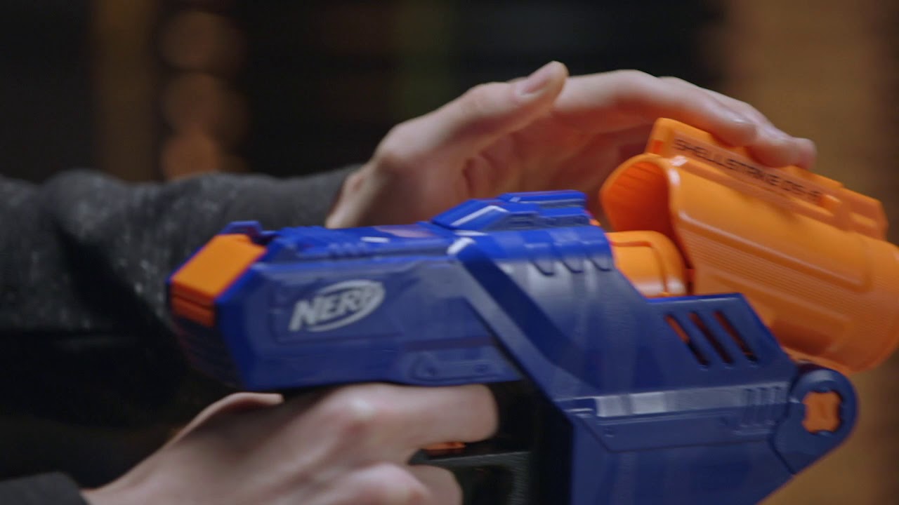 Shellstrike Inside NERF Elite Shellstrike DS 6 - blaster med 6 darts - skyter 3 darts av ...