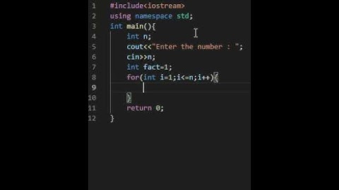 Program for finding factorial of a number || C++||Subscribe for more