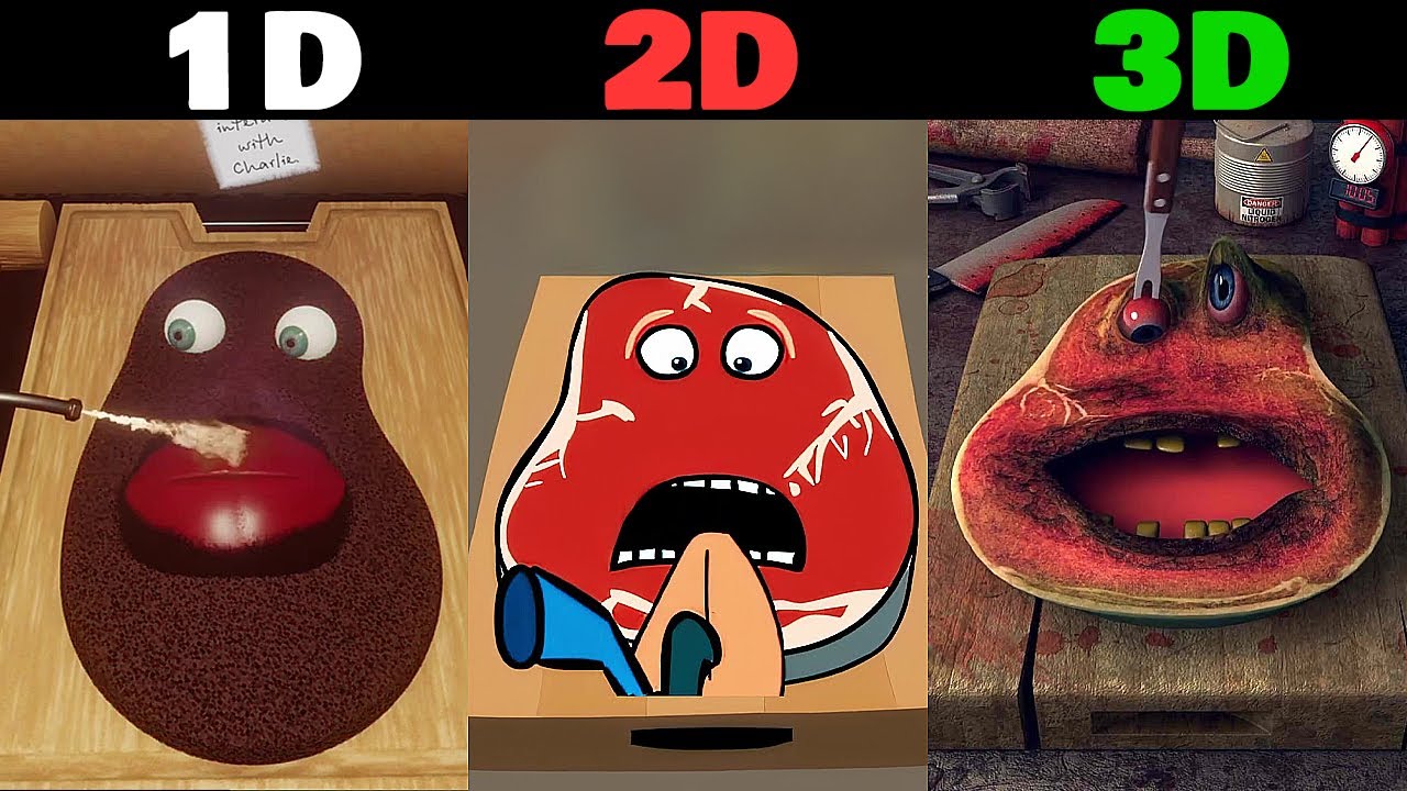 Charlie The Steak 1D Vs 2D VS 3D VS 4D WELL DONE Animations YouTube charlie-the-steak-1d-vs-2d-vs-3d-vs-4d-well-done-animations-youtube