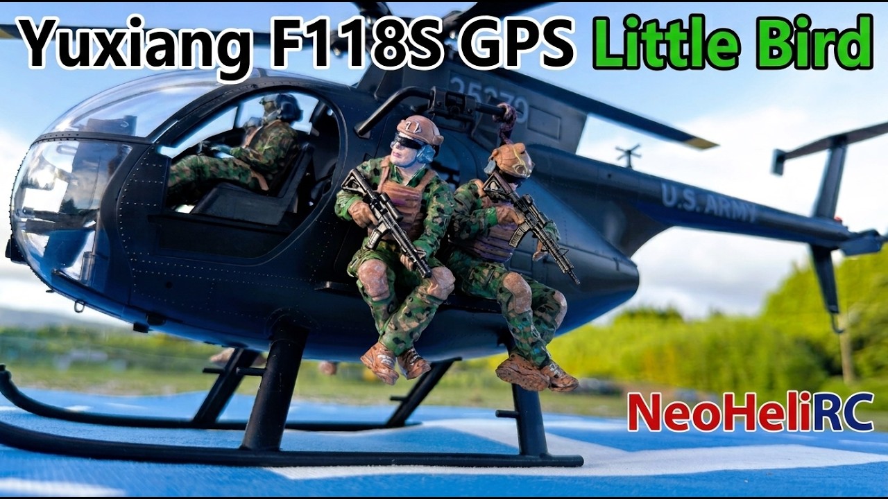 Yuxiang F118S GPS MD500 Little Bird 小型特殊戦闘機ヘリ 兵士
