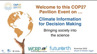 World Climate Research Programme - Climate Information for Decision Making
